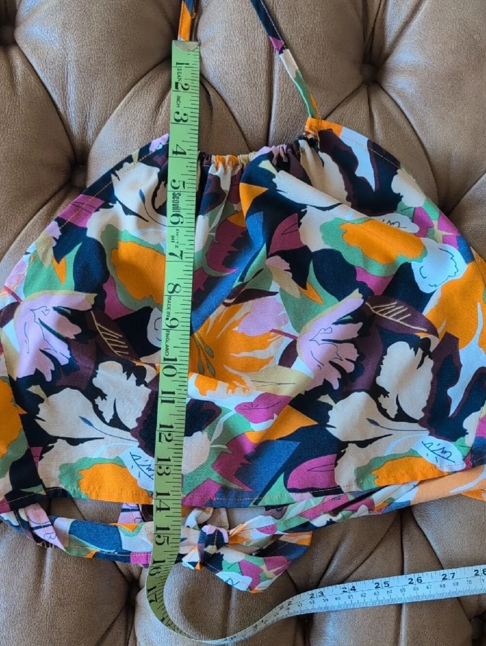 Floral Adjustable Halter Set With Wide Leg Pants  in Multicolor Floral Garden